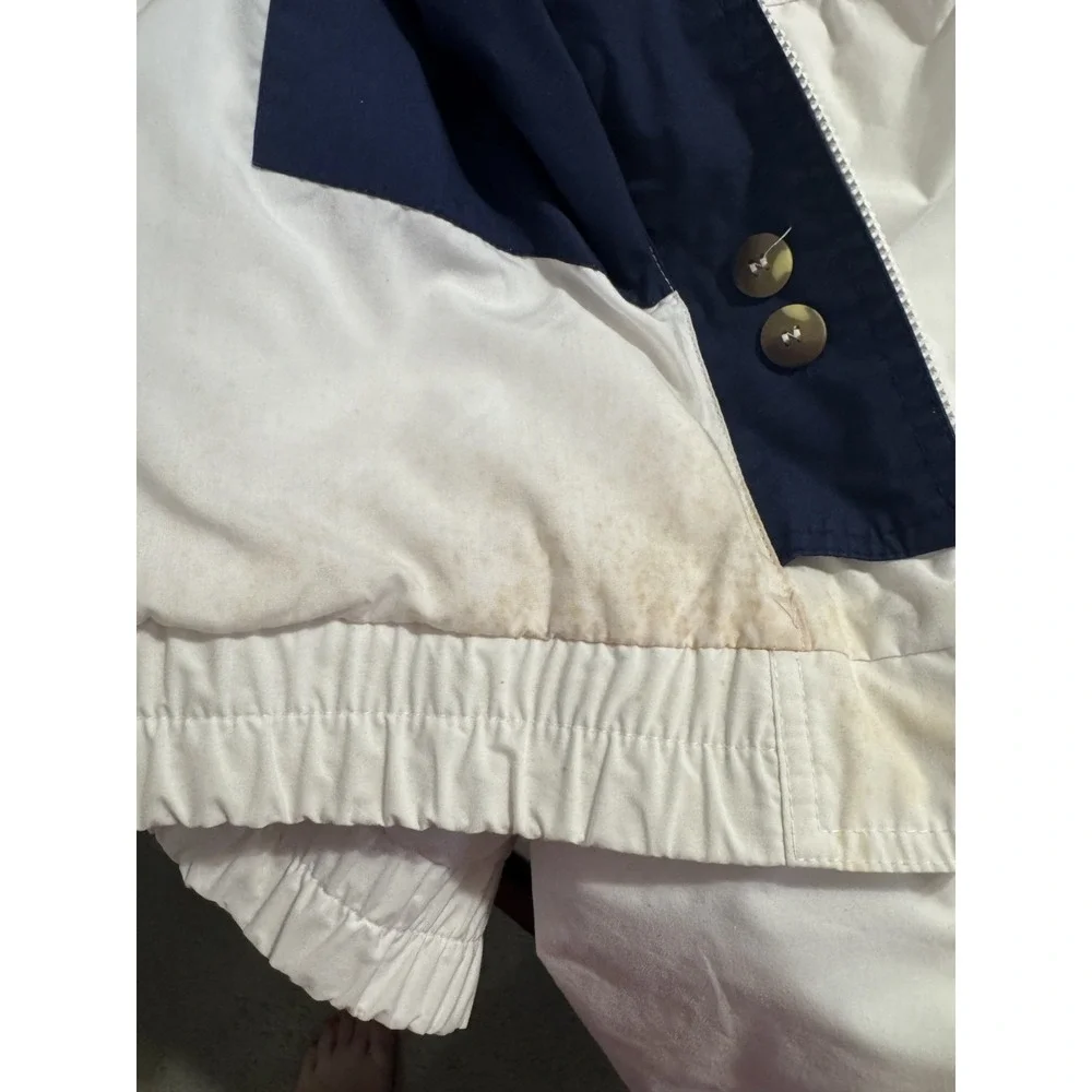 Motion Outerwear Vintage Nautical Windbreaker Jacket Size L White Navy